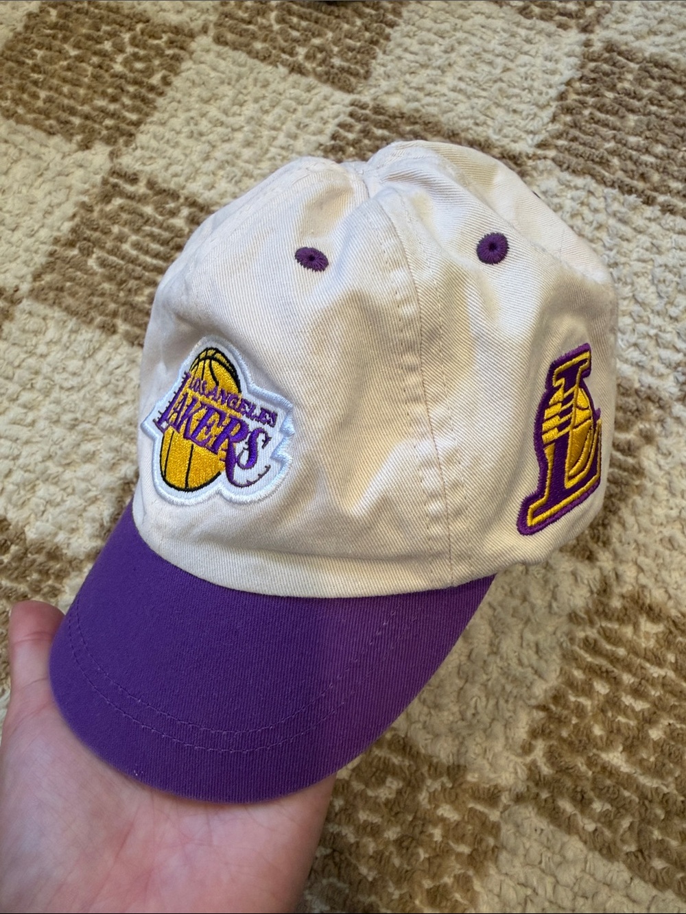 Zara Kids White & Purple Los Angeles Lakers Patch Cap